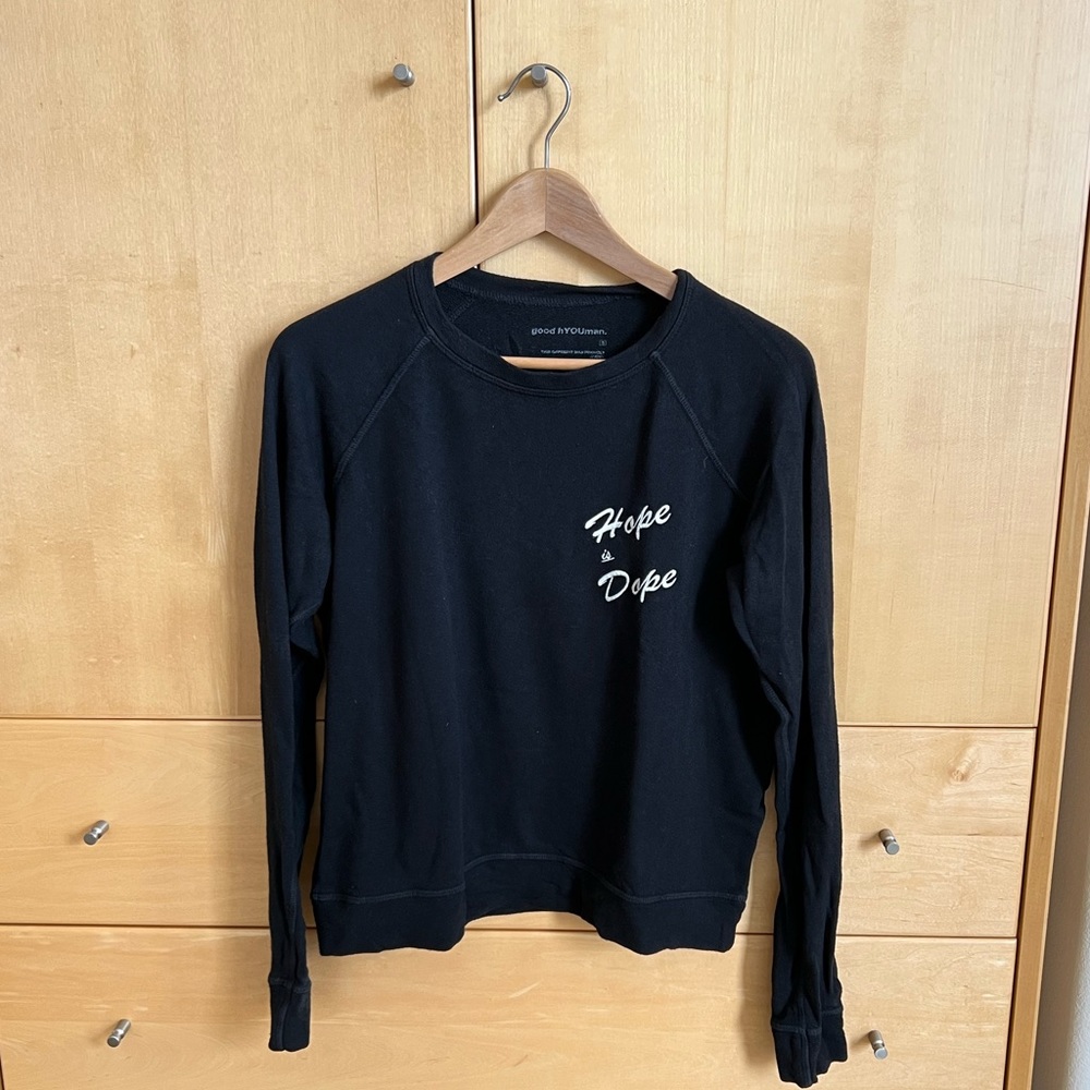 Good Hyouman Black Embroidered Sweatshirt Small